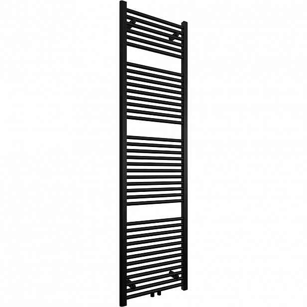 Koupelnový radiátor Lincoln - středové připojení 50mm/boční - 559W - černá matná - 1800x500 mm