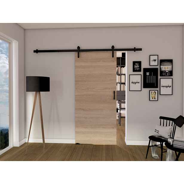 Posuvné dveře na stěnu BUSHLAND 1 - 106 cm, dub sonoma