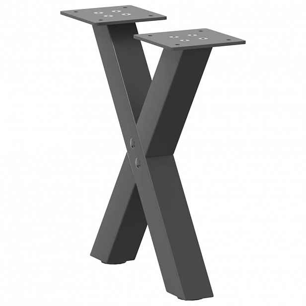 vidaXL Nohy konferenčního stolku ve tvaru X, 2 ks, antracitové, 37 x (30-31) cm, ocel