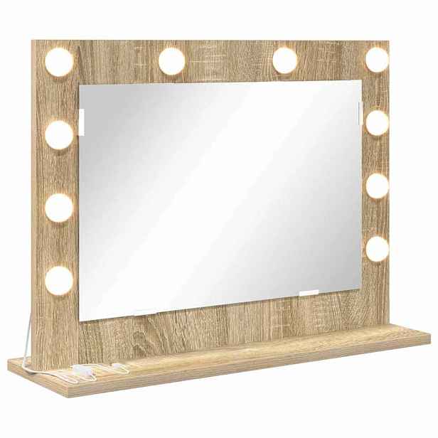 vidaXL Toaletní zrcadlo Sonoma dub 60 x 45 x 18 cm Obdélníkový