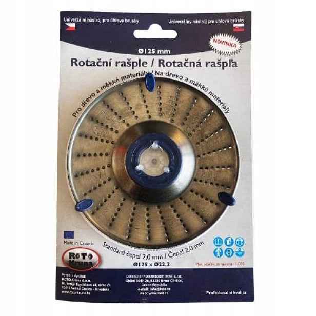 Rašple rotační střední, Ø 125 mm, čepel 2,0 mm
