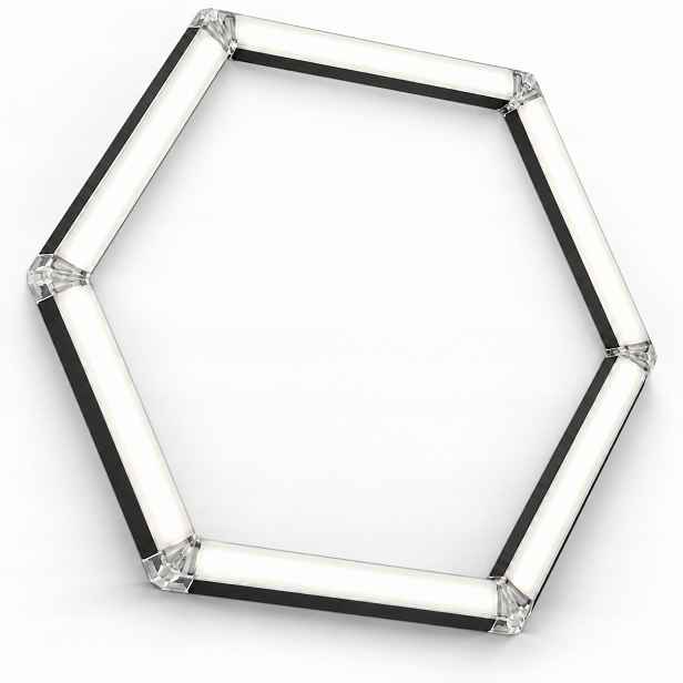 Výkonné Led osvětlení černé 4000K 42W garážová dílna HEX1 92x79 Cm