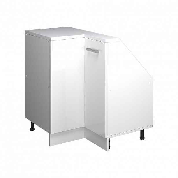 Vicco ŠIKMÁ SKŘÍŇ ROHOVÁ SKŘÍŇKA Rion Bílá vysoký lesk 75.6 x 81.6 cm s 1 dveřmi