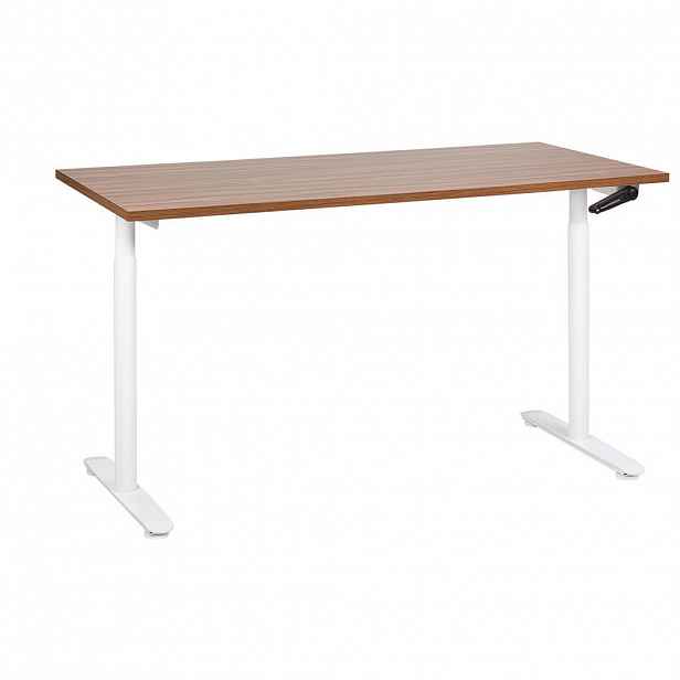 Beliani PSACÍ STŮL hnědobílý 160/72 cm manuální výškově nastavitelný Destin IV