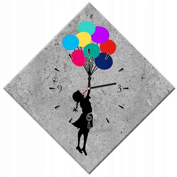 Hodiny 56x56 Banksy Duhové zvednutí