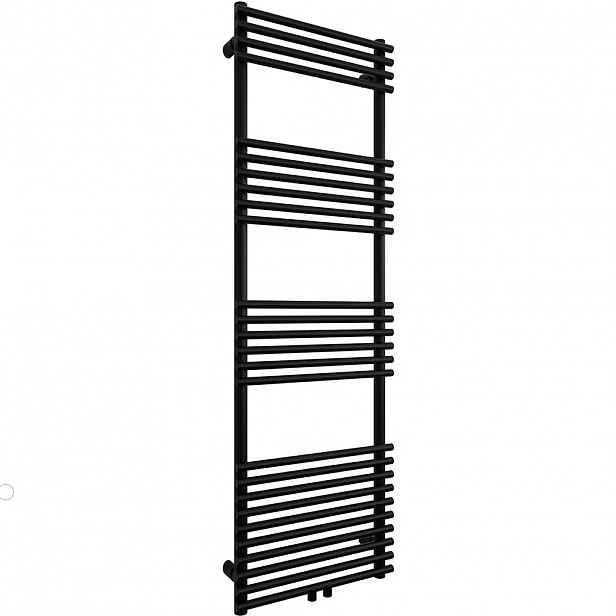 Koupelnový radiátor Luigi - středové připojení 50mm/boční - 713W - černá matná - 1600x500 mm