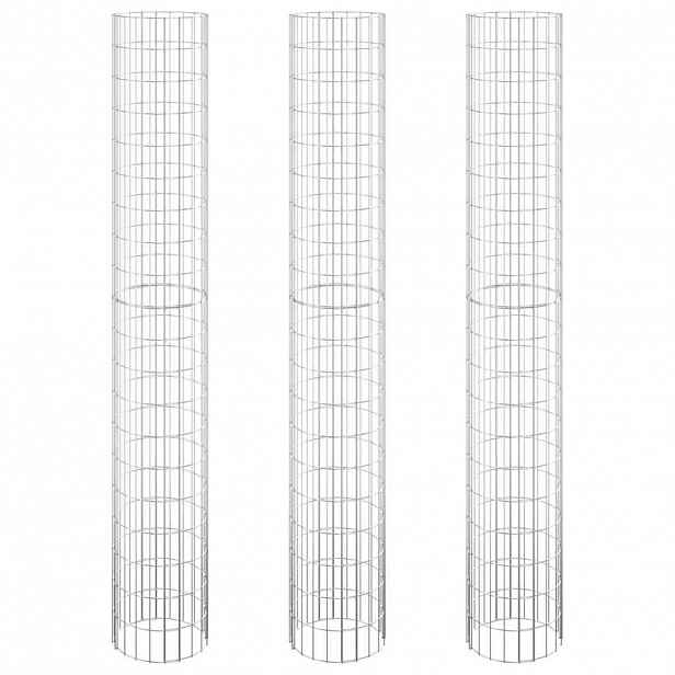 vidaXL Kruhové gabionové záhony 3 ks pozinkovaná ocel Ø 30 x 200 cm