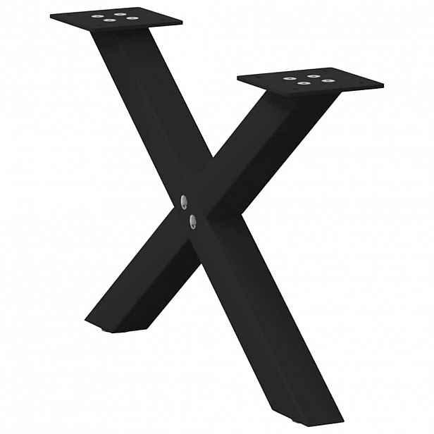 vidaXL Nohy konferenčního stolku ve tvaru X, 2 ks, černé, 50 x (30-31) cm, ocel