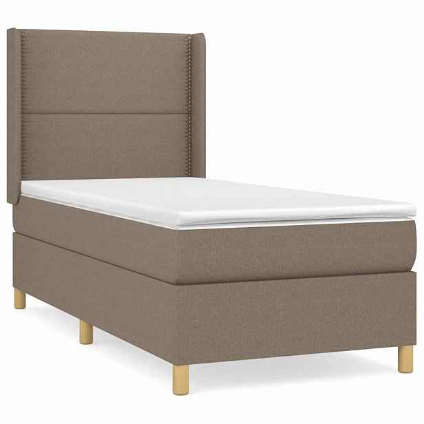 vidaXL Box spring postel s matrací taupe 100 x 200 cm textil