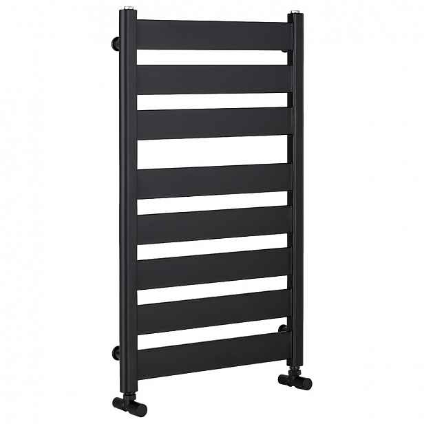 Koupelnový radiátor Marco - boční připojení - 698W - černá matná - 920x550 mm