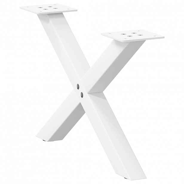 vidaXL Nohy konferenčního stolku ve tvaru X, 2 ks, bílé, 50 x (30-31) cm, ocel