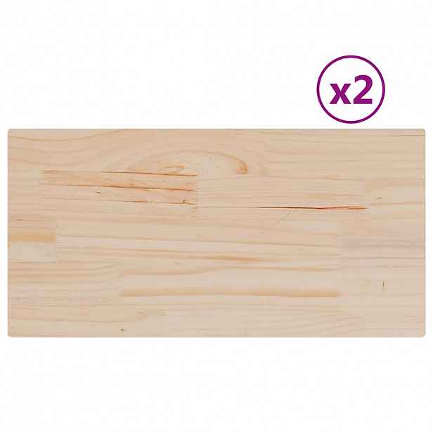 vidaXL Stolní desky 2 ks 70x35x2,5 cm obdélníkové masivní borové dřevo