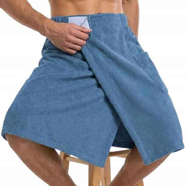 Měkký Ručník Do Sauny Kilt, Zapínání Na Suchý Zip, Guma V Pase, Kapsa Na Saunu