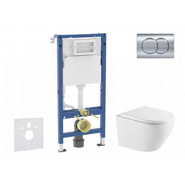 Geberit Duofix - Set předstěnové instalace, klozetu Oudee a sedátka softclose, tlačítko Delta01, lesklý chrom SANI11CA1169