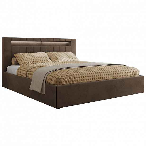 MKS ČALOUNĚNÁ POSTEL GOLD 5 CLASSIC 160/200 - Samet Hnědá - bez matrace