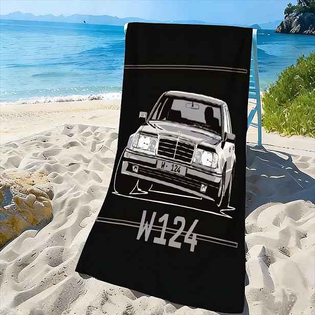 TEMU Plážový ručník s potiskem Car Art - Ideální pro výlety na pláž a různé dovolené , tento ultra-měkký plážový ručník dodává vaší lásce nádech
