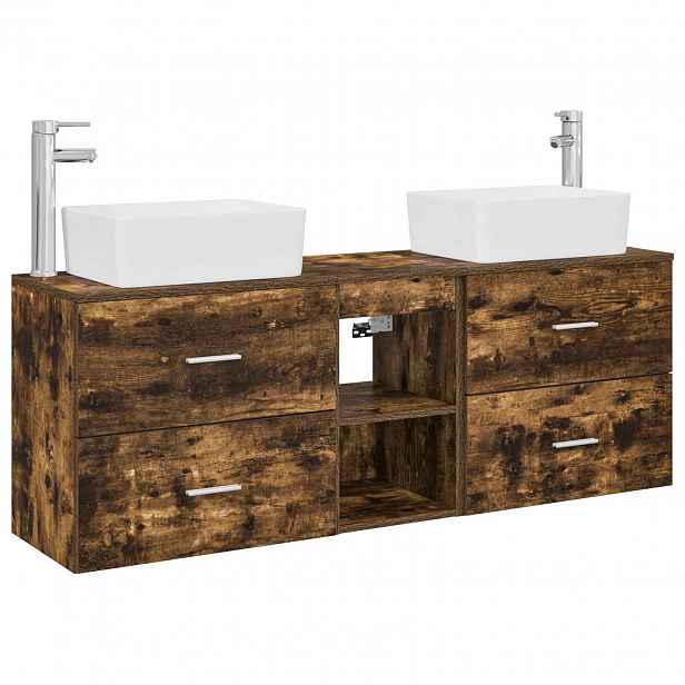 vidaXL Sada koupelnových skříněk 3 ks Kouřový dub 53 x 34,5 x 63 cm
