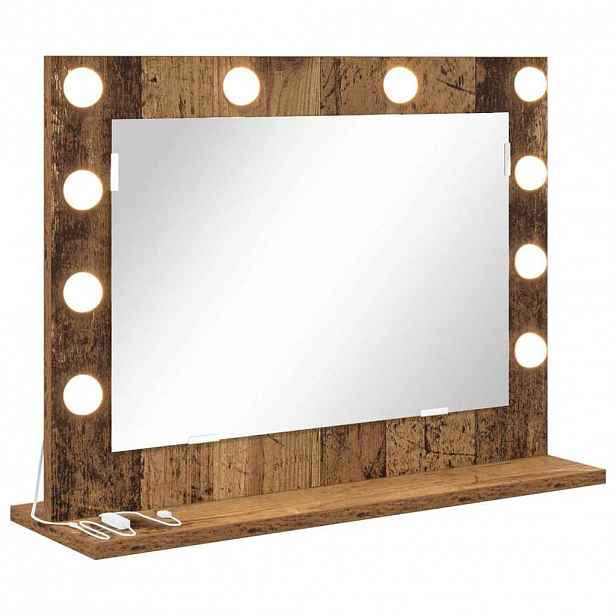 vidaXL Toaletní zrcadlo Staré dřevo 60 x 45 x 18 cm Obdélníkový