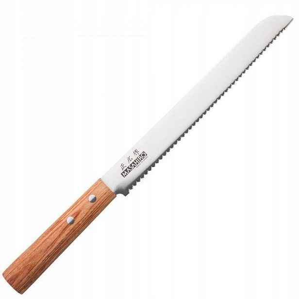 Japonský Nůž Masahiro Sankei Bread 210 mm hnědý