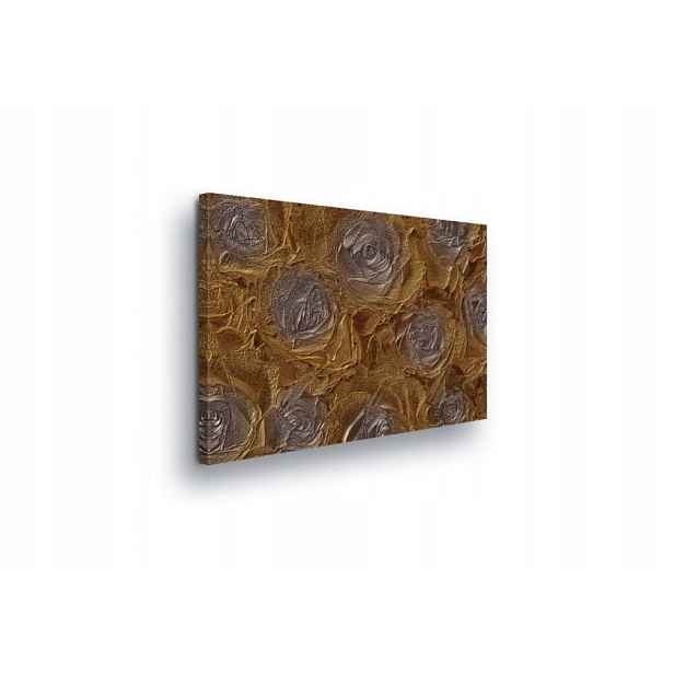 Obraz 80x60 Textura zlato-hnědá růže květiny luxus teplo abstrakce lesk