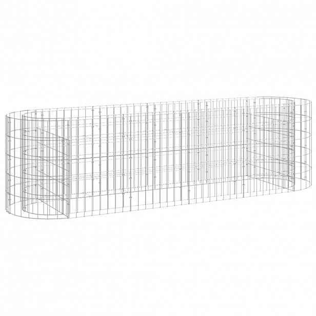 vidaXL Gabionový vyvýšený záhon pozinkované železo 190 x 50 x 50 cm
