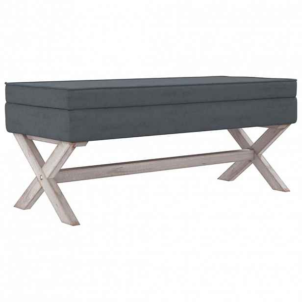 vidaXL Stolička s úložným prostorem tmavě šedá 110x45x49 cm samet