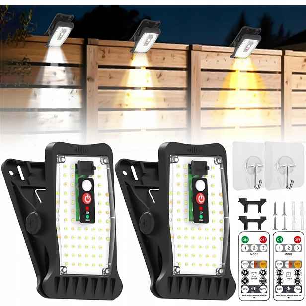 2x Solární Lampa Led zapichovací zahradní nástěnná lampa s Pohybovým Senzorem svorky