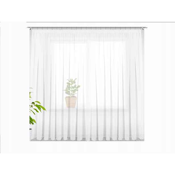Mg Záclona Voál bílý lem 200 x 260 cm s páskou