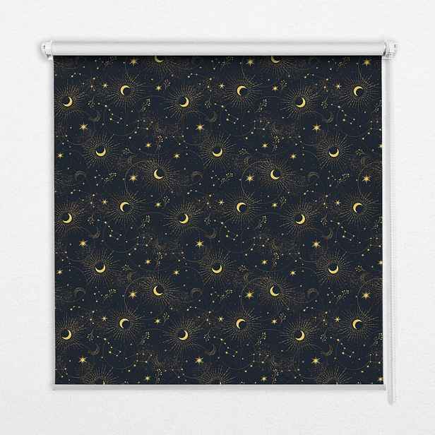 TULUP VNITŘNÍ roleta - okenní roleta - roleta - 100x140 cm - Měsíc a hvězdy
