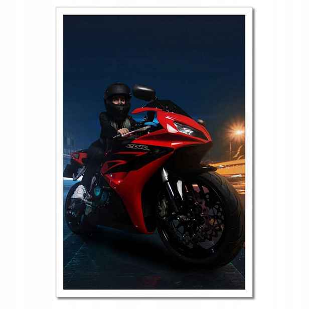 Plakáty v rámu 40x60 Červený motocyklový závodník
