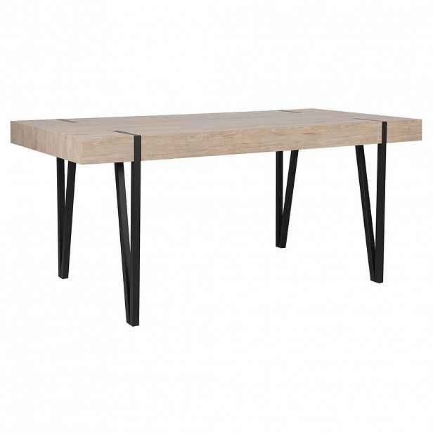 Beliani JÍDELNÍ STŮL 150/90/75 cm Světle hnědý, Černý Obdélníkový Adena
