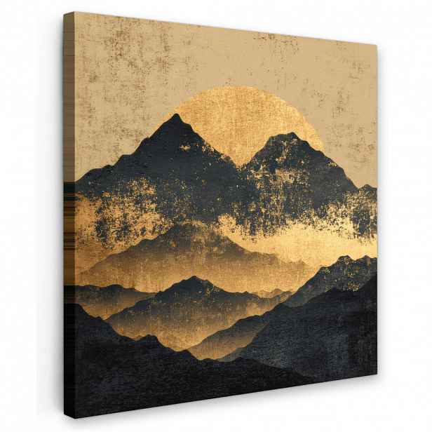 MuchoWow OBRAZ NA PLÁTNĚ Zlaté hory za svitu měsíce 50x50 cm