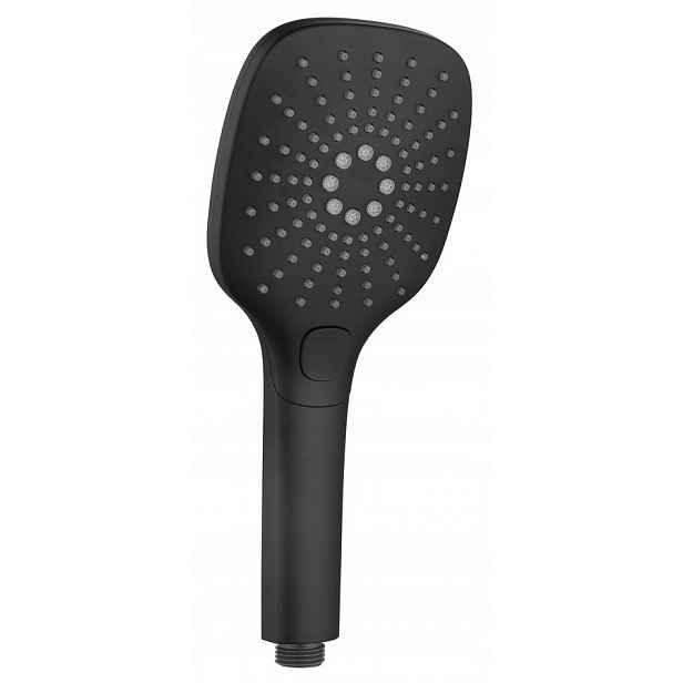 Sprchová Hlavice s masáží a houbičkou, 3 funkce, 109 x 109 mm, ABS/černá matná barva