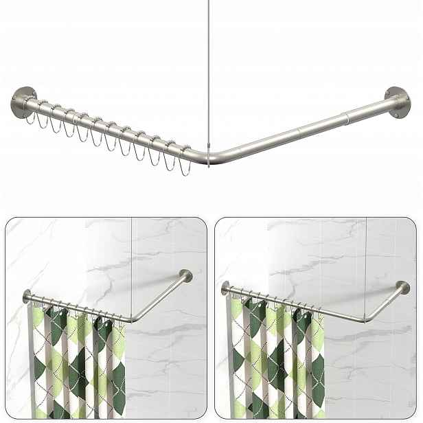 Tyč Na Sprchový Závěs Ve Tvaru Písmene L Rohová 70-95 CM