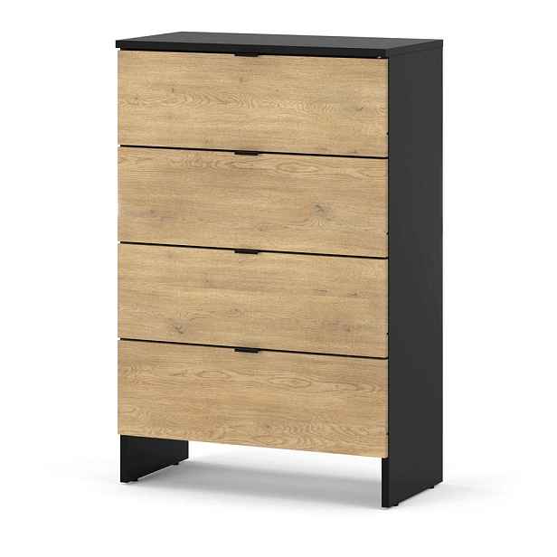 Komoda S Zásuvkami 60 CM, Černý Dub Cremona, Loftová Skříňka Do Obývacího Pokoje