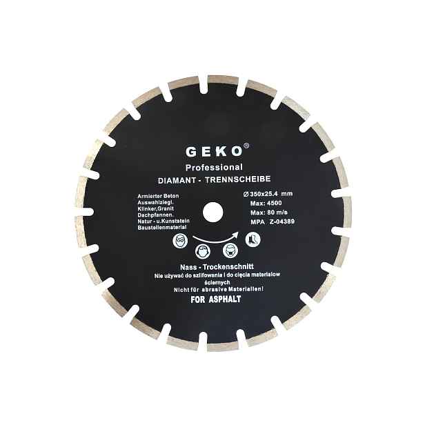 Diamantový Kotouč 350 MM Pro Asfalt A Čerstvý Betonu Geko Profi 10 MM