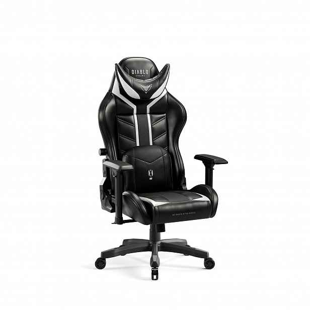 Herní židle z ekokůže Small Size, černo-bílá: Diablo X-Ray 2.0