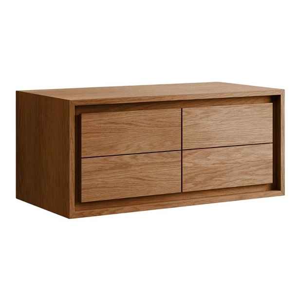 Hnědá závěsná skříňka pod umyvadlo z teakového dřeva 90x40 cm Kenta – Kave Home
