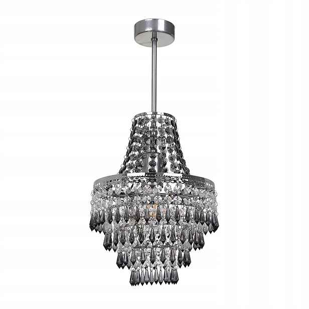 Křišťálový lustr Milagro Glamour E27 60W Černý Stříbrný