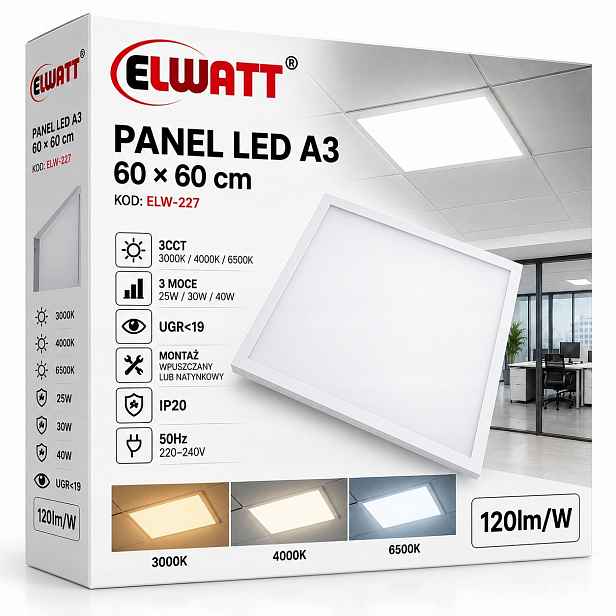 Led Panel 60x60 25W 30W 40W 3CCT UGR19 4800lm