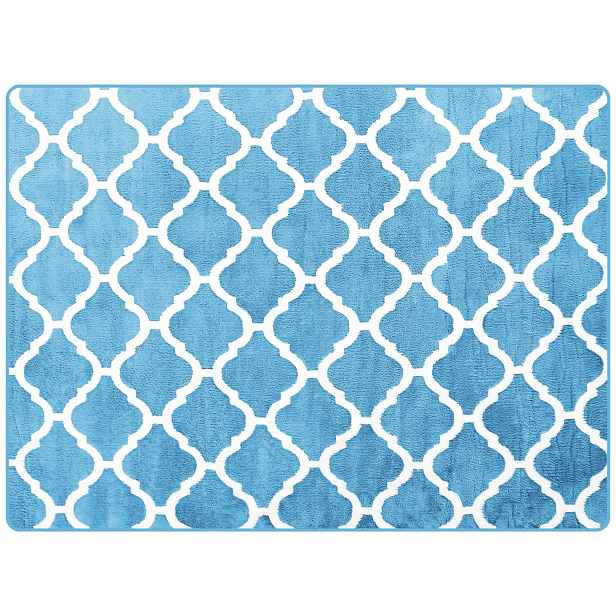 Tutumi Plyšový koberec Clover Baroc modrý, velikost 120x170