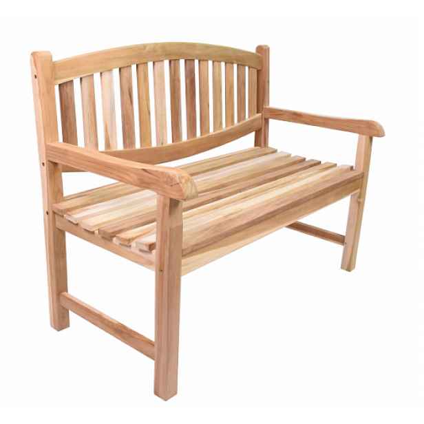 Zahradní lavice DIVERO, teakové dřevo, neošetřená, 120 cm