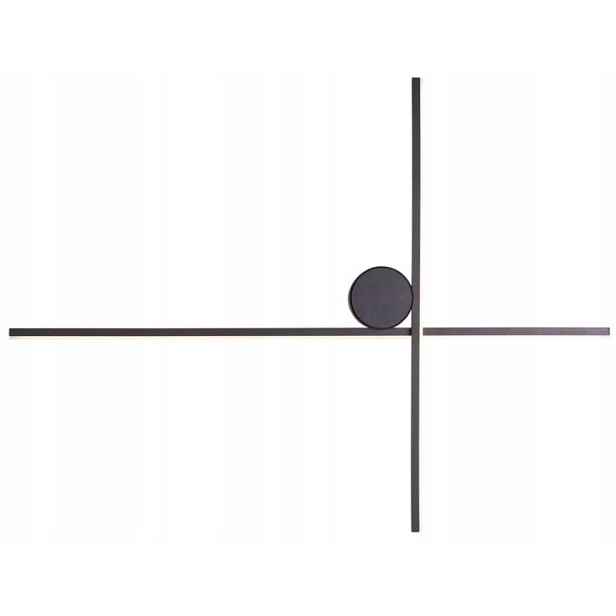 Led nástěnné svítidlo moderní, černé, dvě lišty 60 x 45 cm, IP44 Maxlight