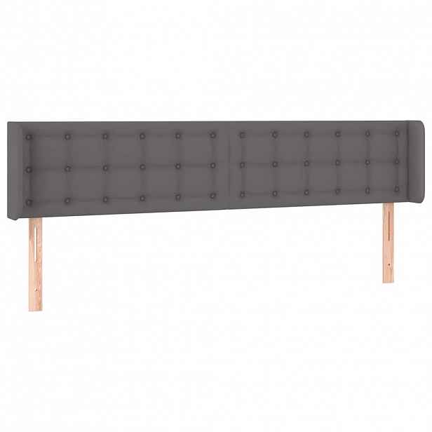 vidaXL Čelo postele typu ušák šedá 183x16x78/88 cm umělá kůže