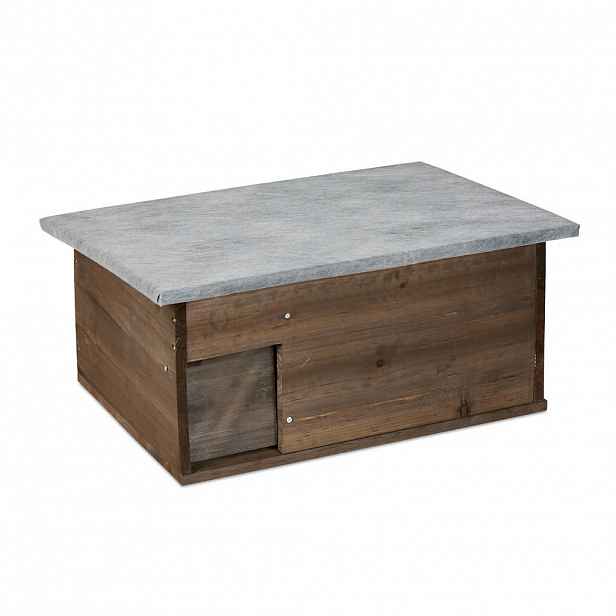 Relaxdays DOMEK Hnědý pro ježky stavebnice dřevo 46 cm