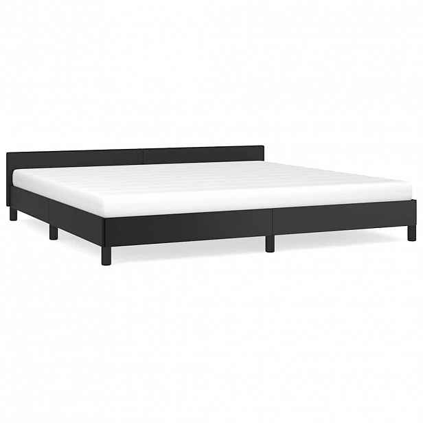 vidaXL Rám postele s čelem bez matrace černý 200x200 cm