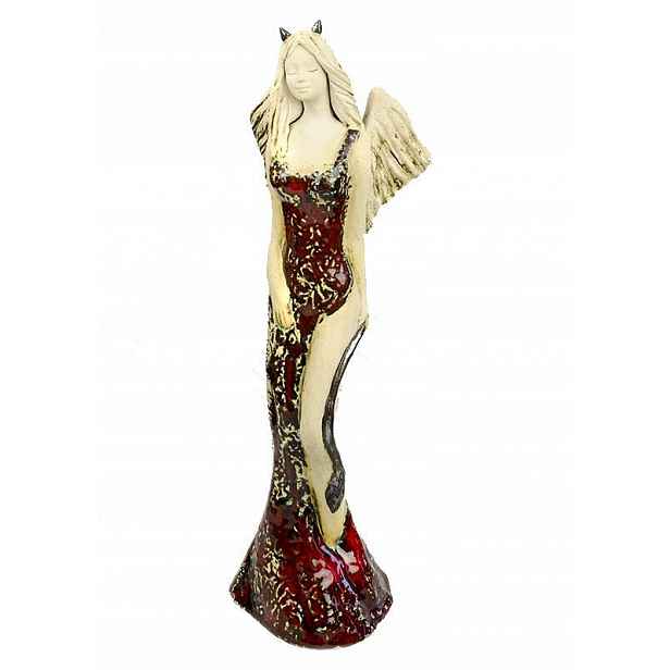 Keramická figurka Diablica Velký 35 cm Výjimečný Dárek Ručně vyrobený
