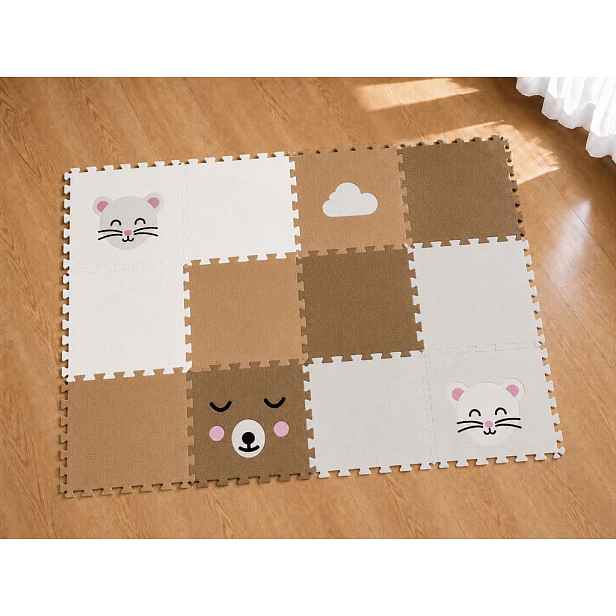 Pěnová podlaha puzzle 12 dílů MYŠKA A MEDVÍDEK