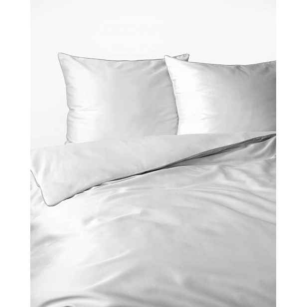 Povlečení saténové 180x200 bílé s lemováním Mako Satin 62