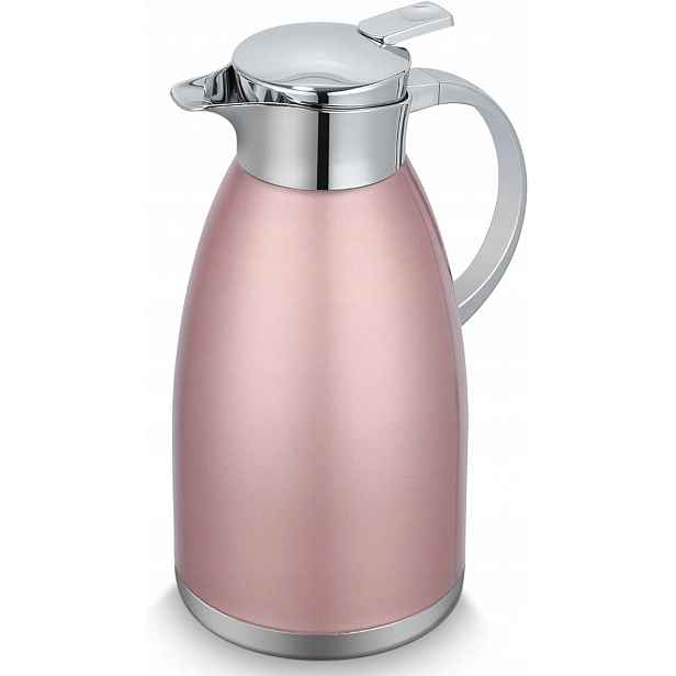 Termos z nerezové oceli, dvoustěnný, růžový, 2,3 l
